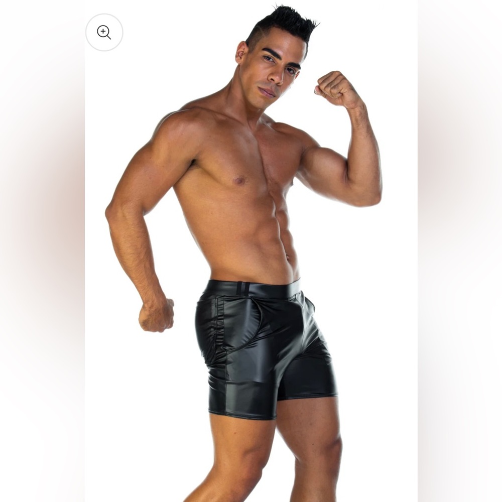GIGO Shortpant Fetiche - Fetish Black Shiny Short - Size Small